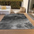9' X 12' Gray Charcoal And Silver Abstract Washable Indoor Outdoor Area Rug