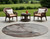 8' Round Taupe Round Abstract Washable Non Skid Indoor Outdoor Area Rug - Taupe