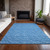 10' X 14' Blue Geometric Washable Non Skid Indoor Outdoor Area Rug