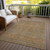 9' X 12' Taupe And Brown Striped Washable Indoor Outdoor Area Rug - Taupe, Brown