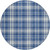 8' Navy Blue And Ivory Round Plaid Washable Indoor Outdoor Area Rug - Navy Blue, Ivory