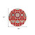 8' Red Beige And Navy Blue Round Floral Washable Indoor Outdoor Area Rug