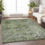 8' X 10' Artichoke Green And Gray Floral Medallion Washable Indoor Outdoor Area Rug