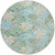 8' Teal Blue Olive Green And Beige Round Botanical Leaves Washable Indoor Outdoor Area Rug