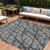 10' X 14' Gray And Charcoal Abstract Washable Indoor Outdoor Area Rug - Gray, Charcoal