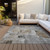 10' X 14' Gray Ivory And Brown Abstract Washable Indoor Outdoor Area Rug