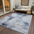 8' X 10' Navy Blue And Ivory Abstract Washable Indoor Outdoor Area Rug