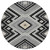 8' Black Gray And Ivory Round Tribal Washable Indoor Outdoor Area Rug