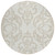 8' Ivory And Beige Round Damask Washable Indoor Outdoor Area Rug