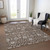 9' X 12' Chocolate Beige And Gray Floral Washable Indoor Outdoor Area Rug - Chocolate, Beige, Gray