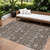 9' X 12' Chocolate Beige And Gray Floral Washable Indoor Outdoor Area Rug - Chocolate, Beige, Gray