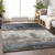 8' X 10' Gray Black And Brown Abstract Washable Indoor Outdoor Area Rug