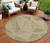 8' Khaki Brown And Beige Round Geometric Washable Indoor Outdoor Area Rug