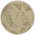 8' Khaki Brown And Beige Round Geometric Washable Indoor Outdoor Area Rug