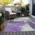 10' X 14' Purple Mint Green And Ivory Abstract Washable Indoor Outdoor Area Rug