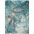 8' X 10' Teal Abstract Washable Non Skid Indoor Outdoor Area Rug Transitional Style - Teal Blue Color
