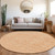 8' Salmon Round Floral Washable Indoor Outdoor Area Rug