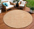 8' Salmon Round Floral Washable Indoor Outdoor Area Rug