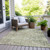 10' X 14' Fern Green And Ivory Geometric Washable Indoor Outdoor Area Rug