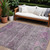 10' X 14' Purple And Gray Floral Washable Indoor Outdoor Area Rug