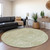 8' Artichoke Green And Ivory Round Abstract Washable Indoor Outdoor Area Rug Transitional Style - Artichoke Green, Ivory Color
