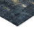 8' Blue Gray And Gold Round Abstract Washable Indoor Outdoor Area Rug - Blue, Gray, Gold
