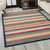 5’ x 7’ Navy Colorful Striped Indoor Outdoor Area Rug - 606114611325