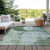 8' X 10' Mint Green And Fern Green Geometric Washable Indoor Outdoor Area Rug