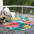 8' Blush And Pink Round Floral Washable Indoor Outdoor Area Rug