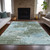 10' X 14' Sage And Denim Blue Abstract Washable Indoor Outdoor Area Rug