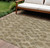 10' X 14' Brown Beige And Tan Geometric Washable Indoor Outdoor Area Rug