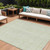 8' X 10' Mint Green And Ivory Striped Washable Indoor Outdoor Area Rug