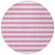 8' Round Pink and White Round Striped Washable Non Skid Indoor Outdoor Area Rug