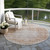 8' Copper And Beige Round Floral Washable Indoor Outdoor Area Rug - 880016603262