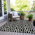 9' X 12' Black And Ivory Geometric Washable Indoor Outdoor Area Rug - 608219365110