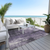 8' X 10' Purple And Ivory Abstract Washable Indoor Outdoor Area Rug