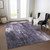 8' X 10' Purple And Ivory Abstract Washable Indoor Outdoor Area Rug - Purple, Ivory