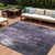 8' X 10' Purple And Ivory Abstract Washable Indoor Outdoor Area Rug - Purple, Ivory