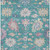 9' X 12' Teal Blue Pink And Ivory Floral Washable Indoor Outdoor Area Rug