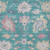 9' X 12' Teal Blue Pink And Ivory Floral Washable Indoor Outdoor Area Rug