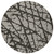 8' Round Gray and Black Round Abstract Washable Non Skid Indoor Outdoor Area Rug