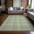 10' X 14' Green and Gray Plaid Washable Non Skid Indoor Outdoor Area Rug
