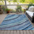 10' X 14' Blue Aqua And Ivory Abstract Washable Indoor Outdoor Area Rug