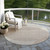 8' Beige And Ivory Round Geometric Washable Indoor Outdoor Area Rug Transitional Style - Beige, Ivory Color