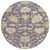8' Eggplant Beige And Green Round Floral Washable Indoor Outdoor Area Rug
