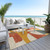 8' X 10' Coral Gold And Ivory Geometric Washable Indoor Outdoor Area Rug