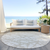 8' Ivory And Beige Round Abstract Washable Indoor Outdoor Area Rug