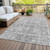 8' X 10' Gray Silver And Charcoal Oriental Washable Indoor Outdoor Area Rug