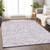 8' X 10' Lavender And Ivory Floral Washable Indoor Outdoor Area Rug - Lavender, Ivory