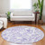 8' Lavender Ivory And Purple Round Paisley Washable Indoor Outdoor Area Rug